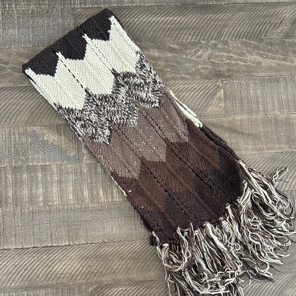(2 for $10) New York & Company Brown tones Scarf with Soft Texture and Fringe